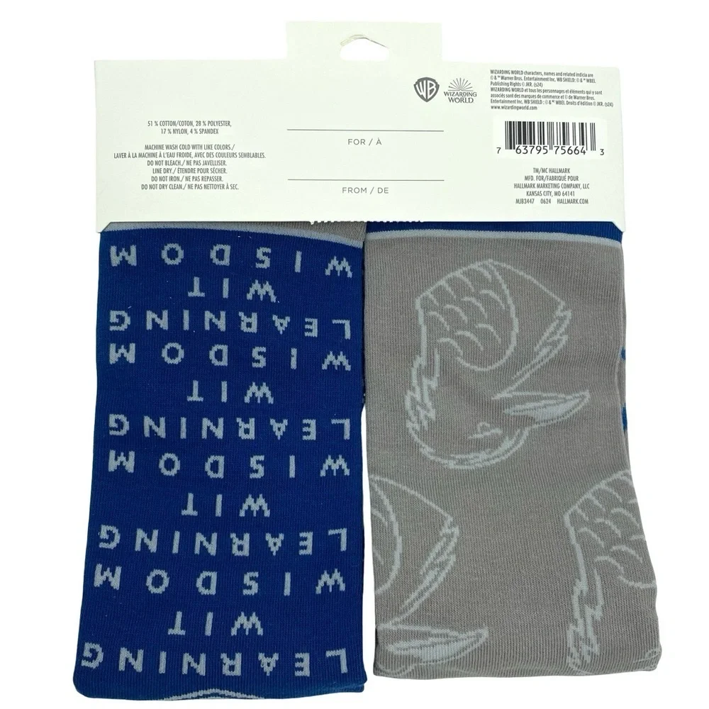 Wizarding World of Harry Potter x Hallmark Ravenclaw Crew Socks New